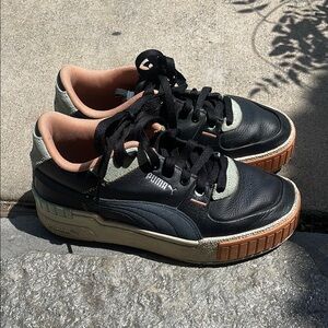 Puma Black and Tan Sneakers